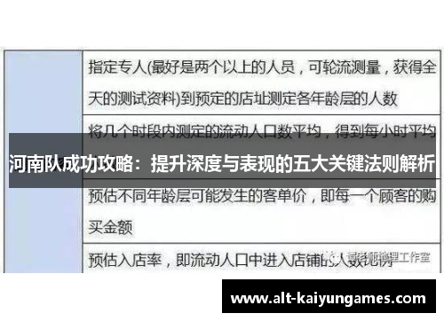 河南队成功攻略：提升深度与表现的五大关键法则解析